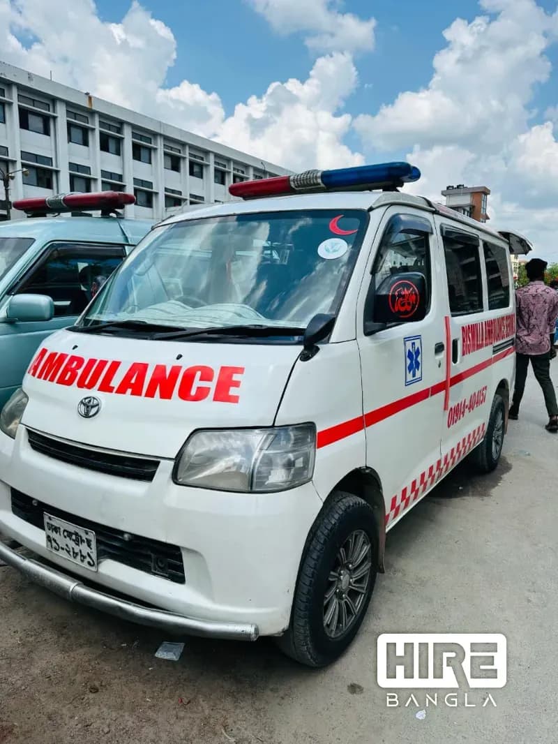 সাদা কালো অ্যাম্বুলেন্স সার্ভিস - Ambulance  in Sonadanga, Khulna | HireBangla Cover